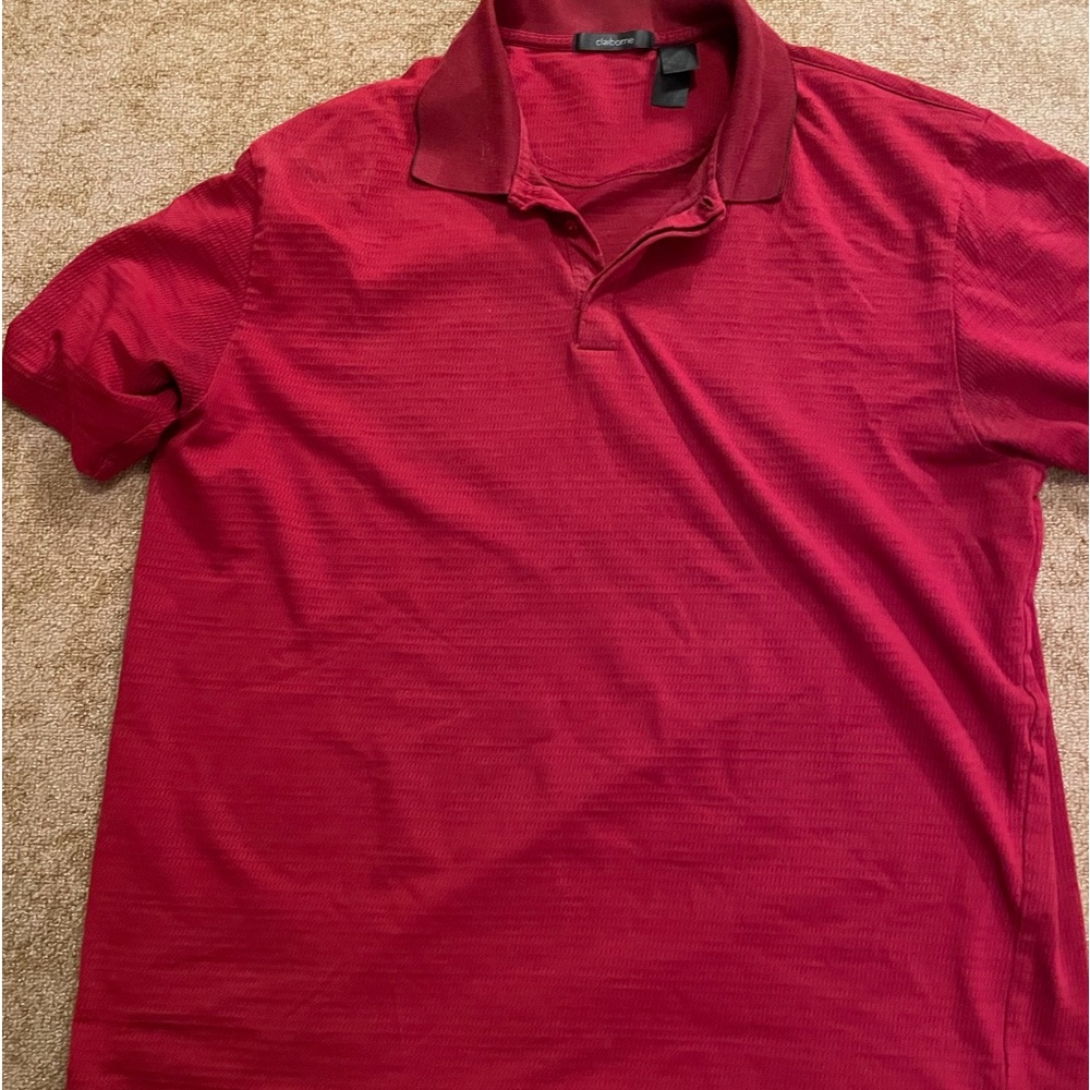 Men’s Claiborne Red Short Sleeve Polo Shirt Size Large